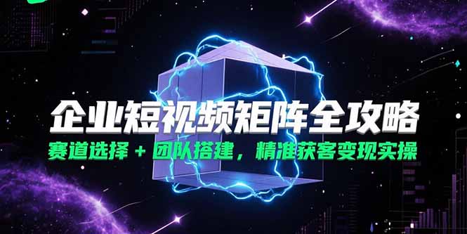 企业短视频矩阵全攻略，赛道选择+团队搭建，精准获客变现实操-创领云聚