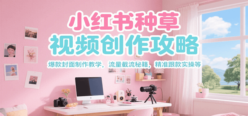 小红书种草视频创作攻略，爆款封面制作教学 ，流量截流秘籍 ，精准跟款实操等-创领云聚