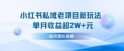 小红书私域项目新玩法，单月变现过W+-创领云聚