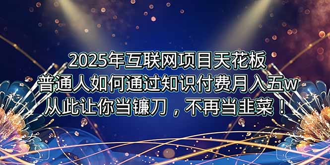 2025年互联网项目天花板，普通人如何通过卖项目实现逆风翻盘，月入5W＋！-创领云聚