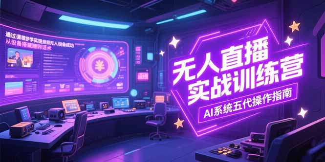 无人直播实操训练营，从设备搭建到话术，AI系统五代操作指南(7月更新-创领云聚