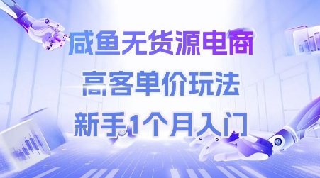 咸鱼无货源电商，高客单价玩法，新手1个月入门-创领云聚