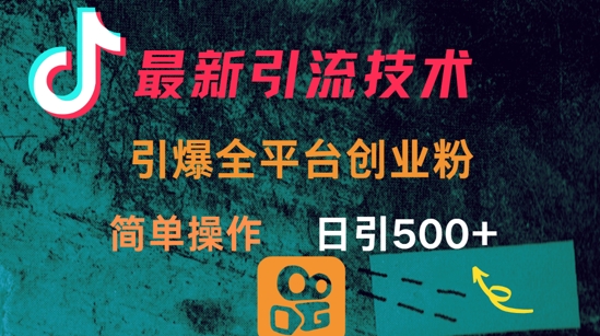 最新引流方法，引爆全平台的一个创业粉，简单操作日引300+-创领云聚