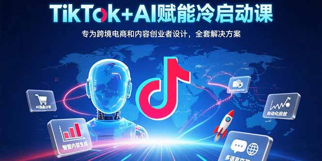 TikTok+AI赋能冷启动课：专为跨境电商和内容创业者设计，全套解决方案-创领云聚