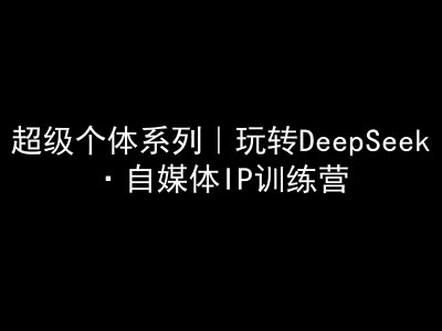 超级个体系列，玩转DeepSeek·自媒体IP训练营，deepseek教程-创领云聚