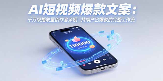 AI短视频爆款文案：千万级播放量创作者亲授，持续产出爆款的完整工作流-创领云聚