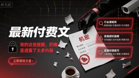最新付费文：我的这些提醒，的确是透露了太多内幕-创领云聚
