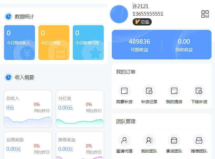 微商代理商补货商城系统源码-创领云聚