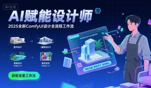 AI赋能设计师， 2025全新comfyui设计全流程工作流 ，室内-建筑-景观-美术，零基础直接上手-创领云聚
