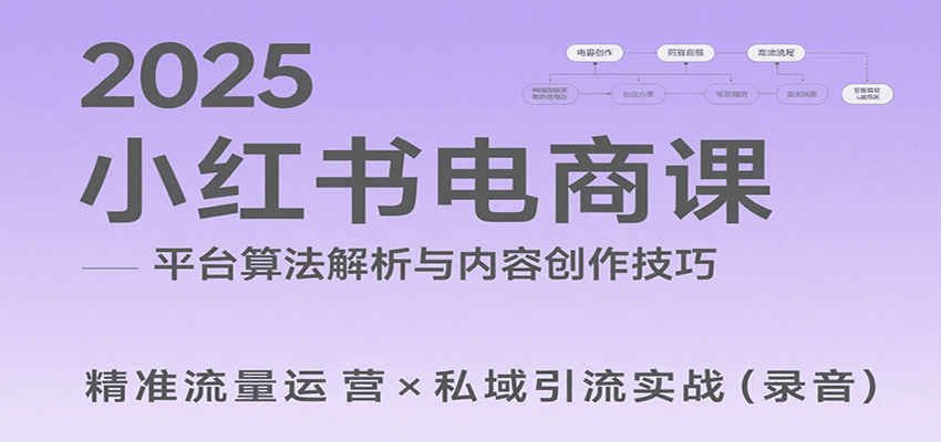 2025小红书电商课：解析算法，创作高转化内容，助力卖家获取流量实现变现(录音)-创领云聚