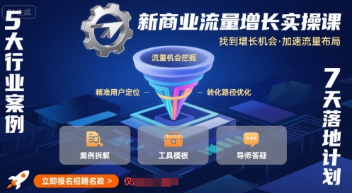 新商业流量增长实操课，找到增长机会，加速流量布局-创领云聚