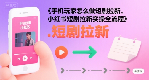 手机玩家怎么做短剧拉新，小红书短剧拉新实操全流程-创领云聚