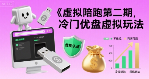 虚拟陪跑第二期，冷门优盘虚拟玩法，不违规，利润可观-创领云聚