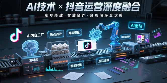 AI技术与抖音运营的深度融合应用：涵盖账号搭建、内容创作、收益变现等-创领云聚