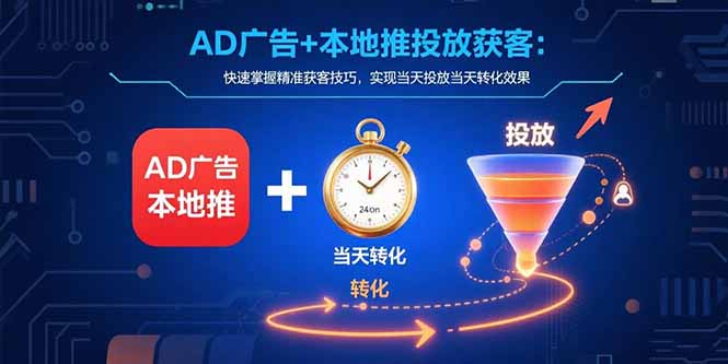 AD广告+本地推投放获客：快速掌握精准获客技巧，实现当天投放当天转化效果-创领云聚