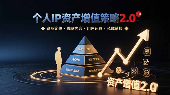 个人IP资产增值策略2.0 拆解商业定位/爆款内容/用户运营/私域销转四大模块-创领云聚