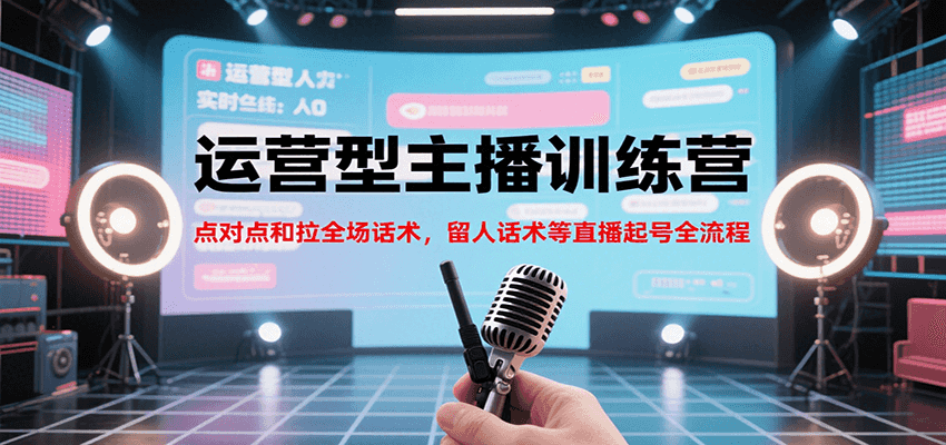 运营型主播训练营，点对点和拉全场话术，留人话术等直播起号全流程(更新8月)-创领云聚