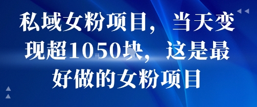 私域女粉项目，当天变现超1k，这是最好做的女粉项目，可放大操作-创领云聚