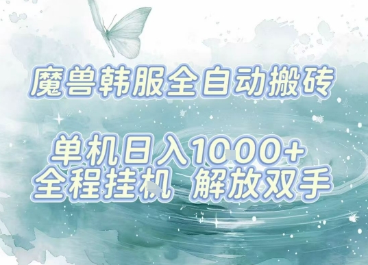 最新韩服游戏搬砖，单机日入1k+，全自动运行挂G项目，解放双手【揭秘】-创领云聚