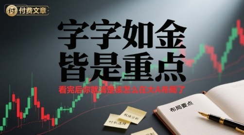 付费文章：字字如金 皆是重点， 看完后 你就清楚该怎么在大A布局了-创领云聚