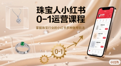 珠宝人小红书0-1运营课程，掌握珠宝行业的小红书多种账号玩法-创领云聚