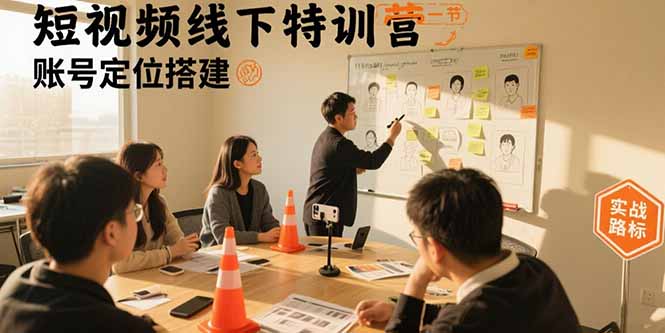 短视频线下特训营：账号定位搭建/口播号拍摄剪辑/直播间流量入口/变现实战-创领云聚