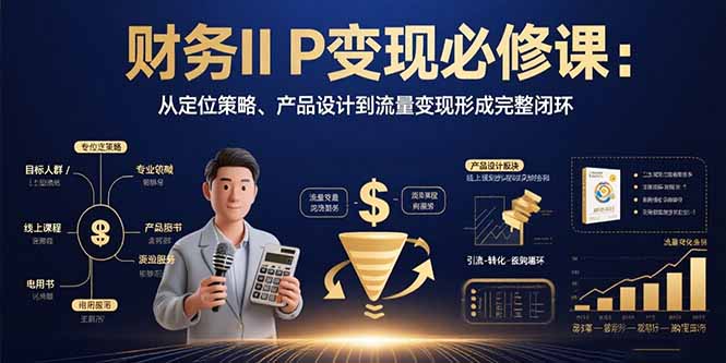 财务IP变现必修课：从定位策略、产品设计到流量变现形成完整闭环-创领云聚