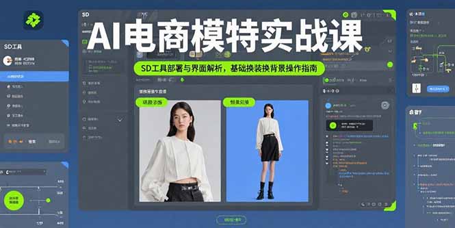 AI电商模特实战课，SD工具部署与界面解析，基础换装换背景操作指南-创领云聚