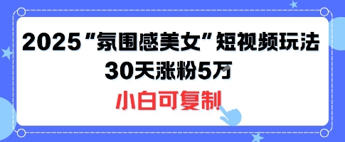 不露脸也能火！2025“氛围感美女”短视频玩法，30天涨粉5W小白可复制-创领云聚