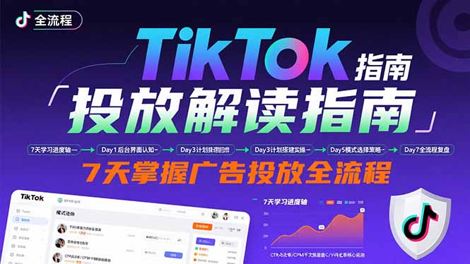 TikTok投放解读指南：后台操作/计划建立/模式选择，7天掌握广告投放全流程-创领云聚