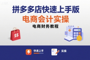 拼多多店快速上手版电商会计实操-电商财务教程-创领云聚