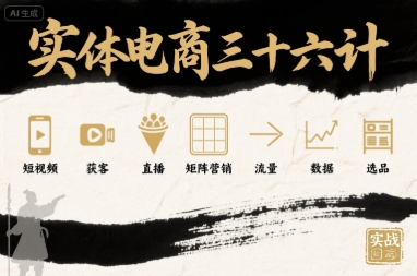 实体电商三十六计，短视频-获客-直播-矩阵营销-流量-数据-选品-创领云聚