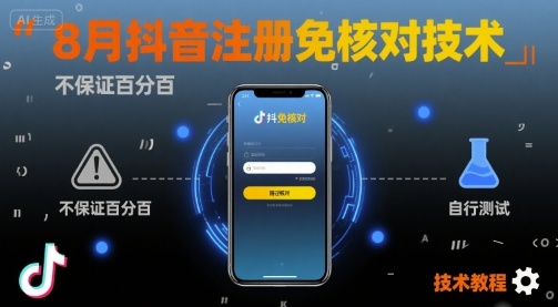 8月抖音注册免核对技术，不保证百分百，自测-创领云聚