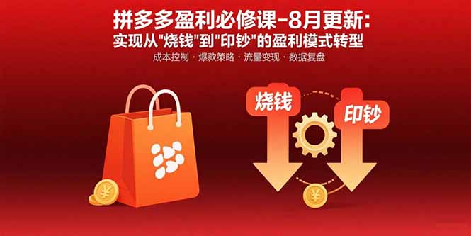 拼多多盈利必修课-8月更新：突破运营瓶颈 实现从烧钱到印钞的盈利模式转型-创领云聚