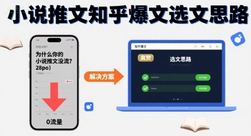 为什么你的小说推文没流量？小说推文知乎爆文选文思路-创领云聚