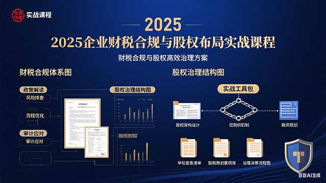 2025企业财税合规与股权布局的实战课程：财税合规与股权高效治理方案-创领云聚