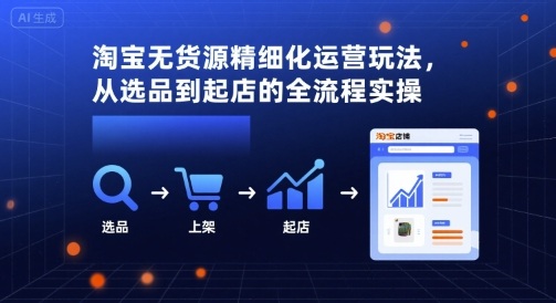 淘宝无货源精细化运营玩法，从选品到起店的全流程实操-创领云聚