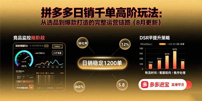 拼多多日销千单高阶玩法：从选品到爆款打造的完整运营链路(8月更新-创领云聚