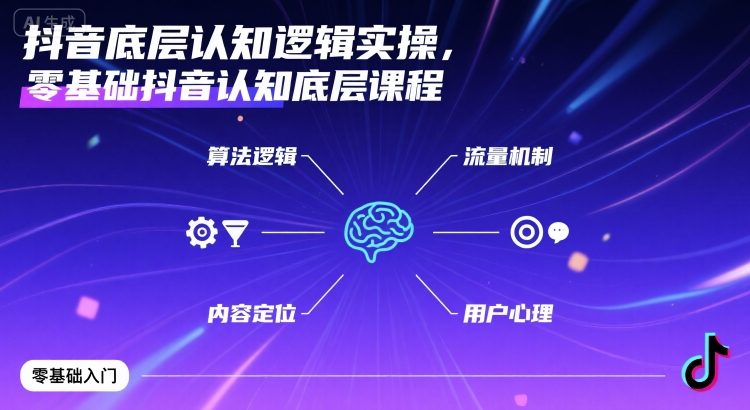 抖音底层认知逻辑实操，零基础抖音认知底层课程-创领云聚