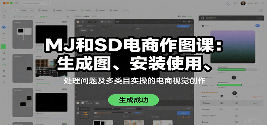 MJ和SD电商作图课：生成图、安装使用、处理问题及多类目实操的电商视觉创作-创领云聚