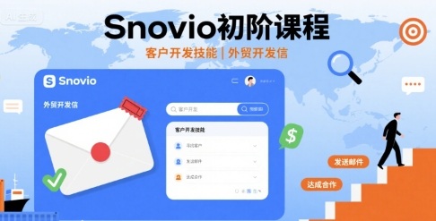 Snovio初阶课程，客户开发技能，外贸开发信-创领云聚