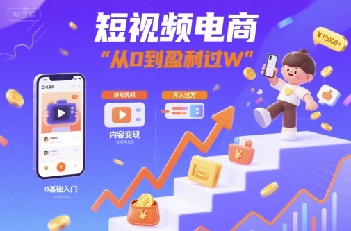 短视频电商：短视频变现从0到盈利过W-创领云聚