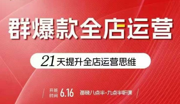 贾真电商群爆款全店运营，21天提升全店运营思维，起店、全店运营爆款不断-创领云聚