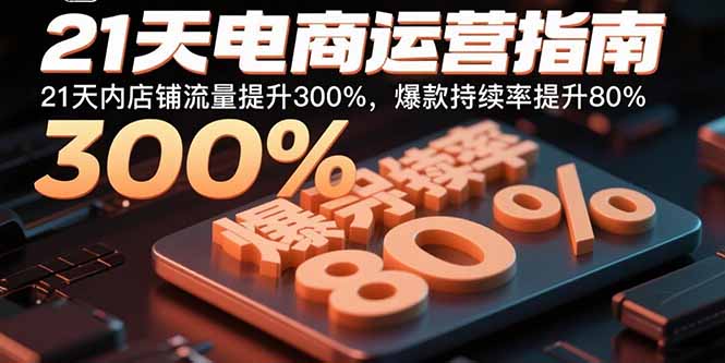 21天电商运营指南：21天内店铺流量提升300%，爆款持续率提升80%-创领云聚