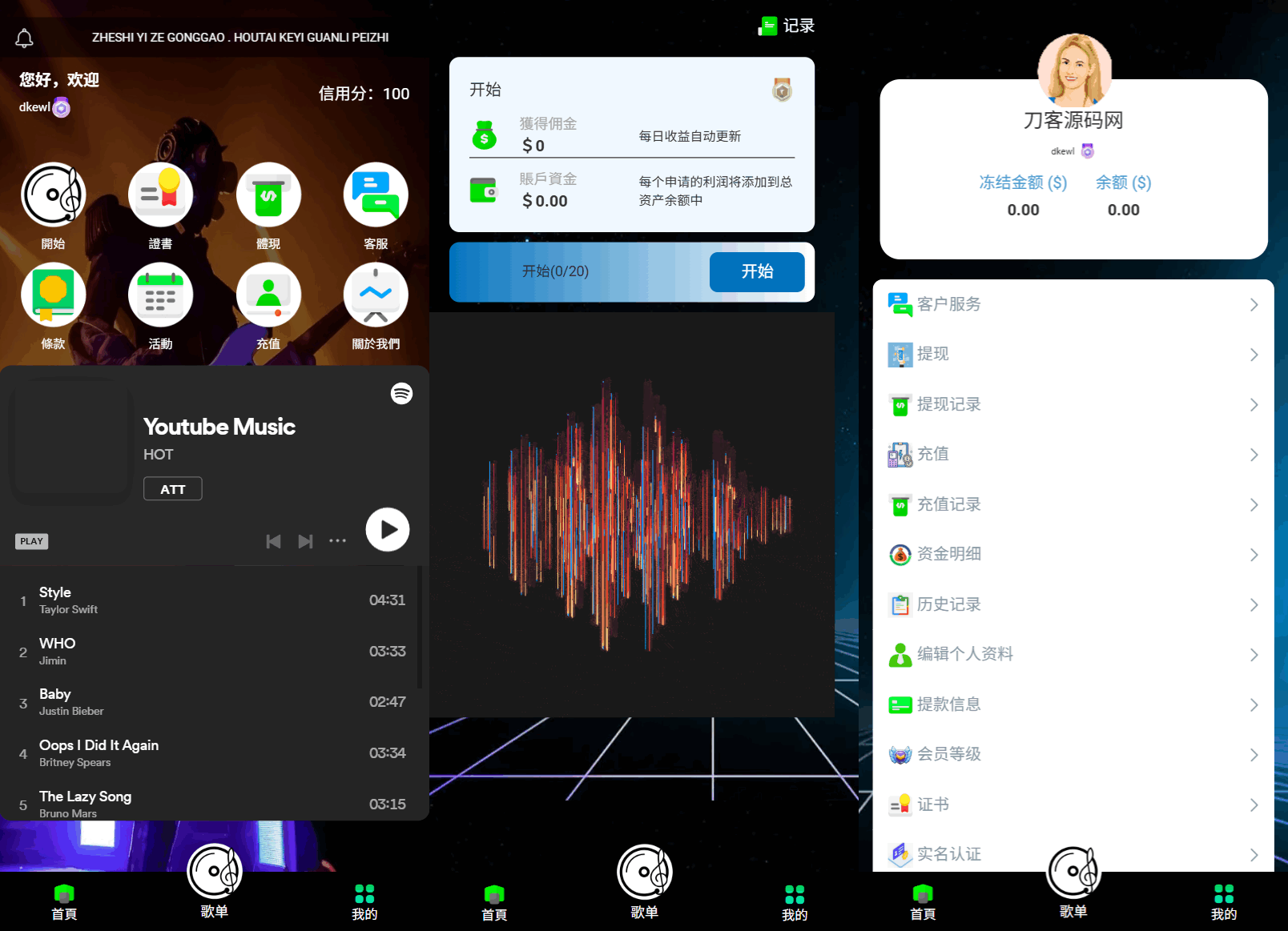海外多语言音乐刷单抢单源码/连单卡单/叠加组规则/打针/前端html/后端PHP-创领云聚