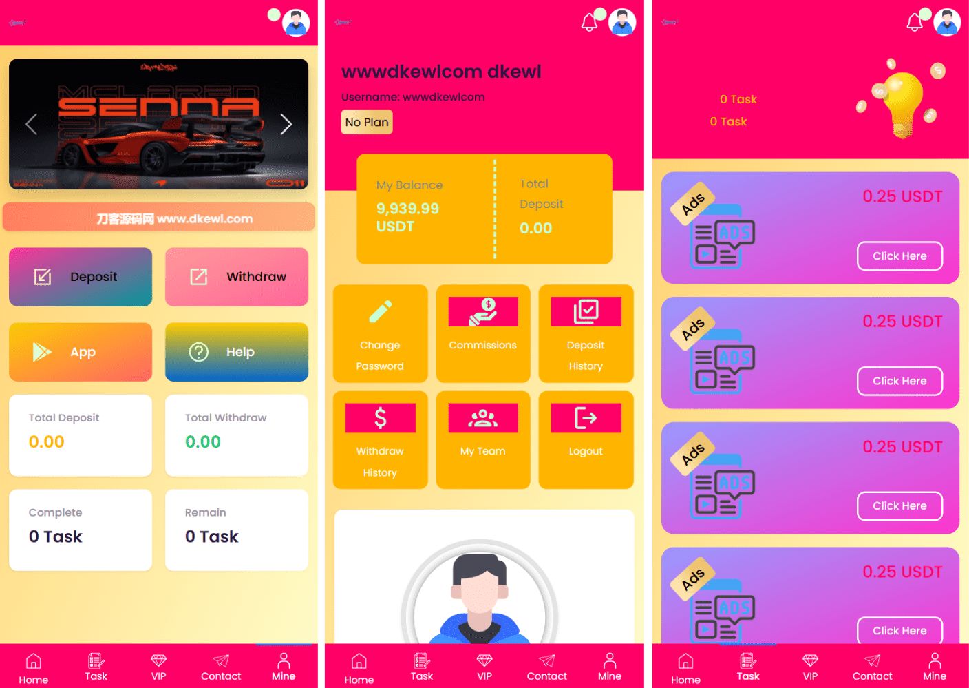 SENNA海外广告奖励投资理财源码/附详细教程-创领云聚