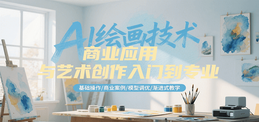 AI绘画技术商业应用与艺术创作入门到专业，基础操作/商业案例/模型调优/渐进式教学-创领云聚