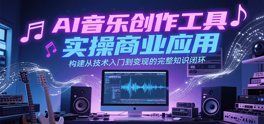 AI音乐创作工具实操商业应用，构建从技术入门到变现的完整知识闭环-创领云聚