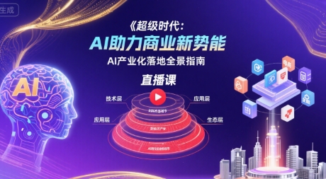 超级时代：AI助力商业新势能直播课，AI产业化落地全景指南-创领云聚