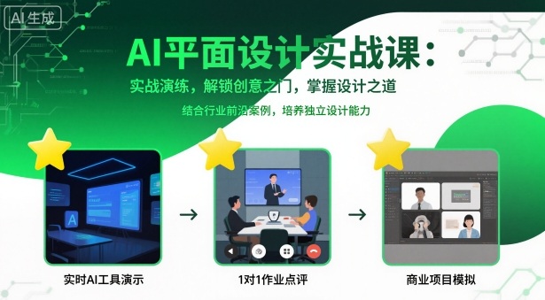 AI平面设计实战课，实战演练，解锁创意之门，掌握设计之道-创领云聚